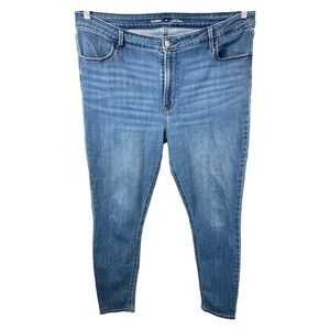 Old Navy Plus Size 18 Jeans High Rise Super‎ Skinny Blue Denim Stretch Solid 290